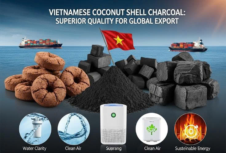 Vietnamese Coconut Shell Charcoal: Superior Quality for Global Export